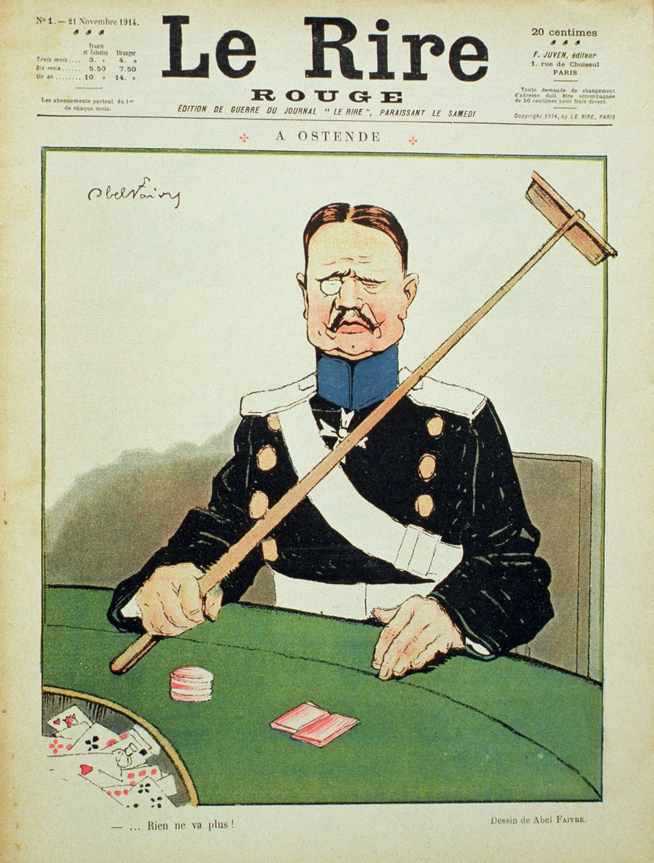 &39;Nothing goes&39;, capa de &39;The Red Laughter&39;, 21 de novembro de 1915 de Jules Abel Faivre