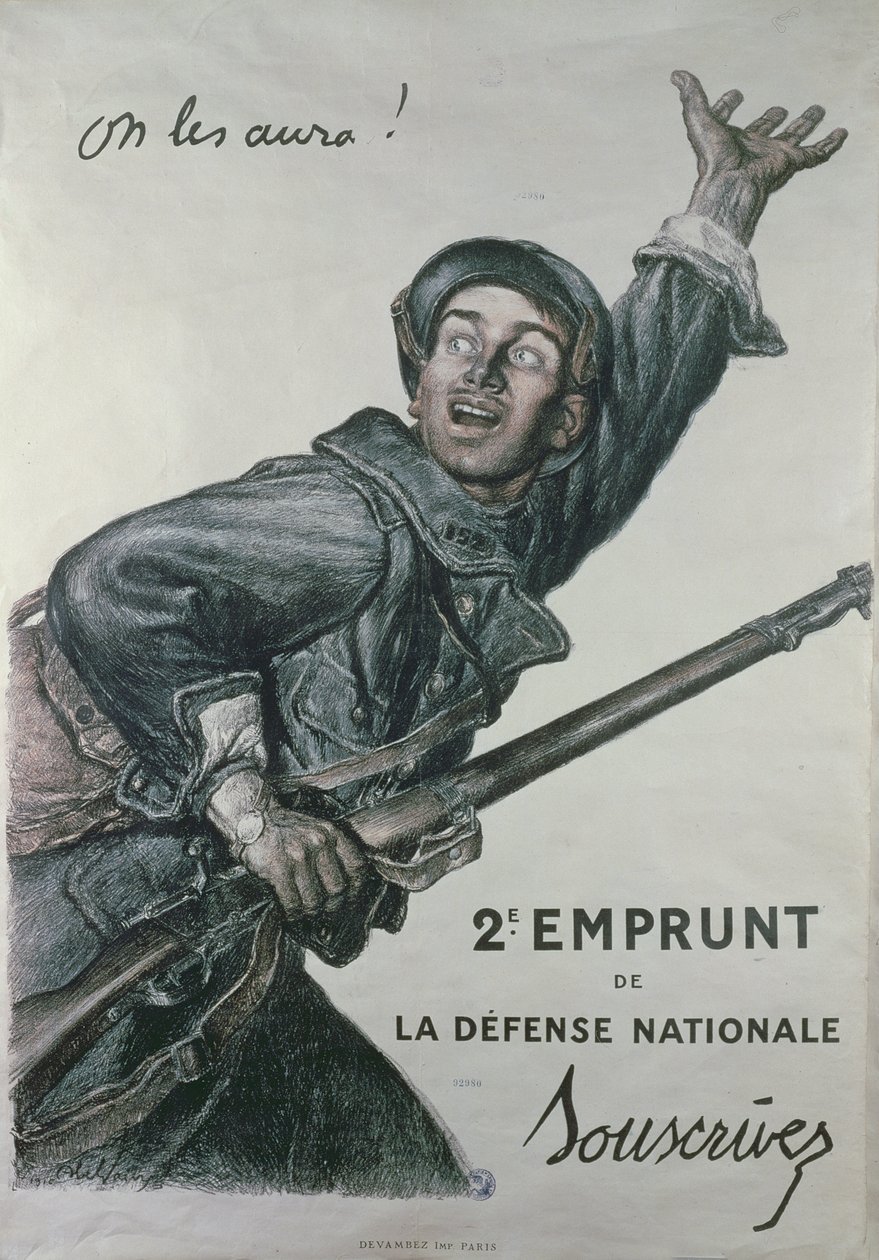 &39;We Will Have Them&39;, cartaz do segundo empréstimo da Defesa Nacional, c.1915 de Jules Abel Faivre