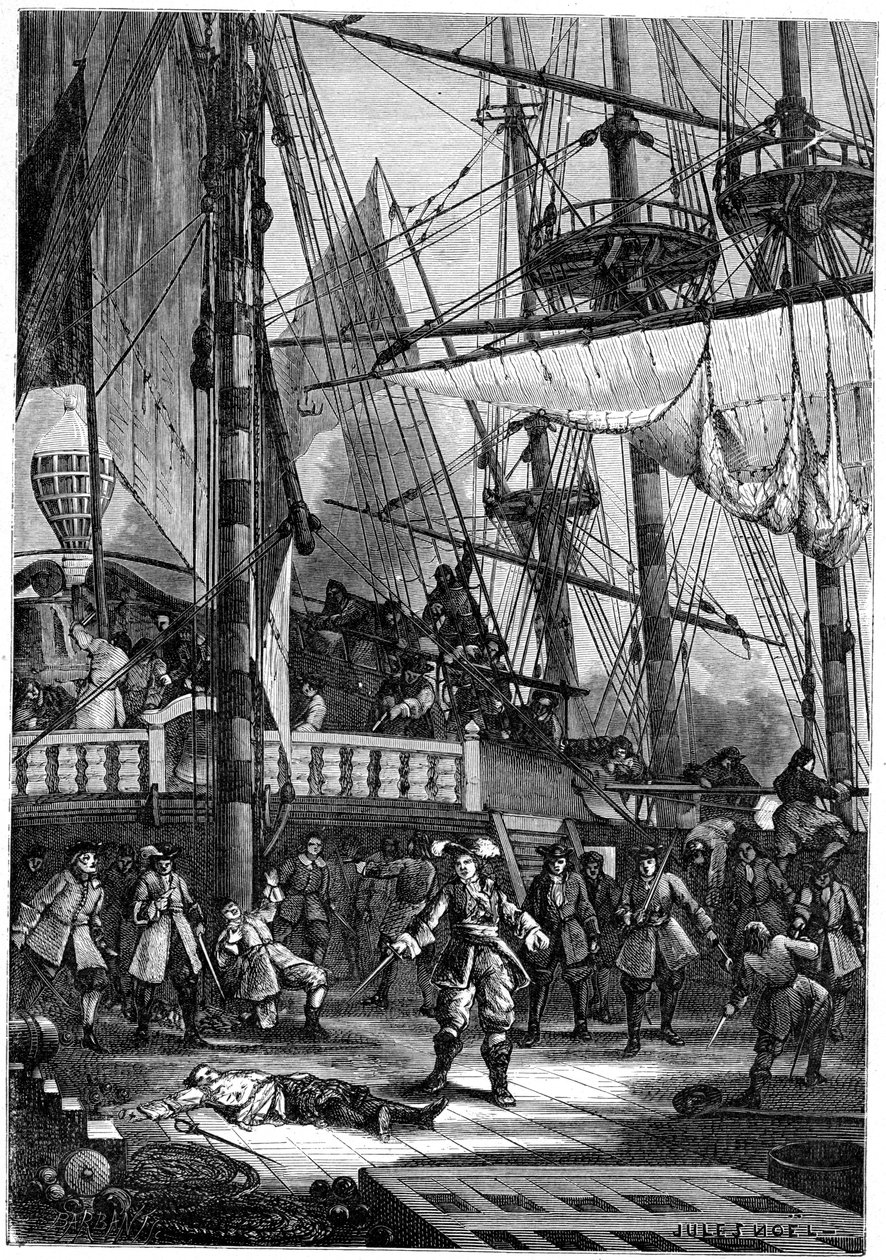 Jean Bart mata o capitão holandês de Netuno, 1898 de Jules Achille Noel