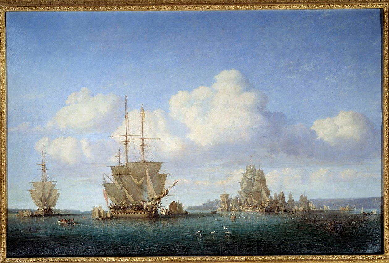 La rade de Brest em 1844 Pintura de Jules Achille Noel (1815-1881) 1844 Rouen, Musee des Beaux Arts de Jules Achille Noel