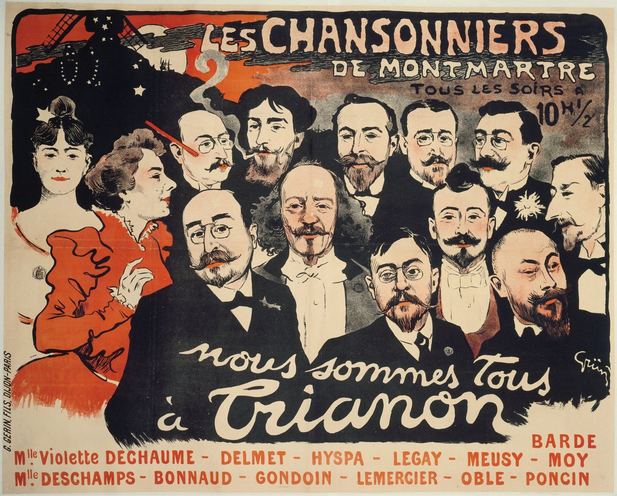 Os compositores de Montmartre, c. 1890. de Jules Alexandre Grün