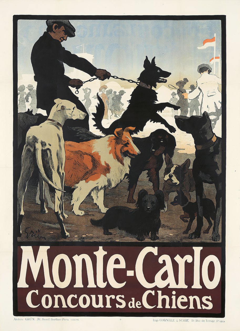 Monte Carlo, competição de cães, 1900. de Jules Alexandre Grün