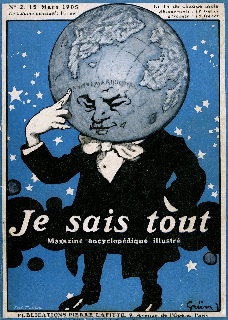 Capa da ilustre revista enciclopédica “Je sais tout” nº 2, 15 de março de 1905 de Jules Alexandre Gruen or Grun