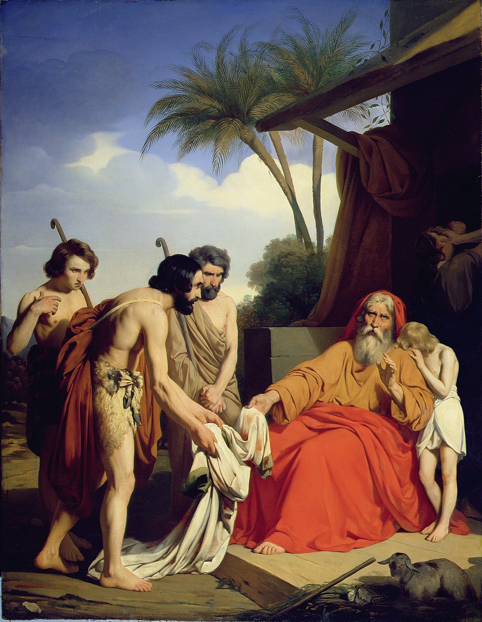 Casaco de José trazido de volta a Jacó, 1841 de Jules Ambroise Francois Naudin