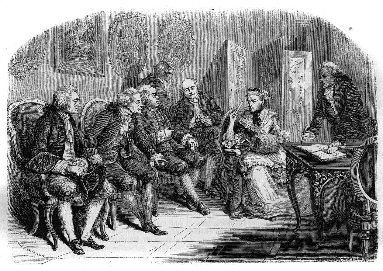 O salão de cabeleireiro de Marie Anne Doublet (Doublet de Persian de Jules Antoine (after) Duvaux