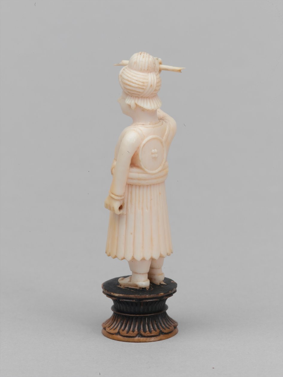 Peão preto, peça de xadrez, Índia, 1820 por volta de de Jules Antoine Duvaux
