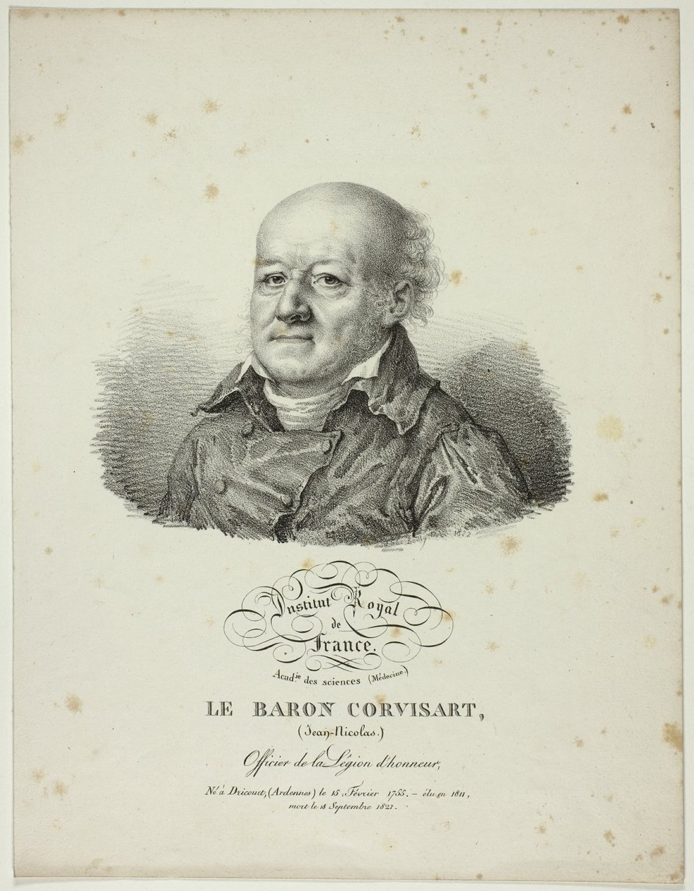 Retrato de Jean-Nicolas, Barão de Corvisart de Jules Boilly