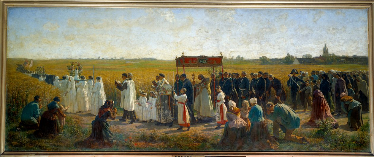 La benediction des ble en Artois Painting de Jules Breton (1827-1906) 1859 Sun. 1,3x3,2 m Arras, Musee des Beaux Arts de Jules Breton