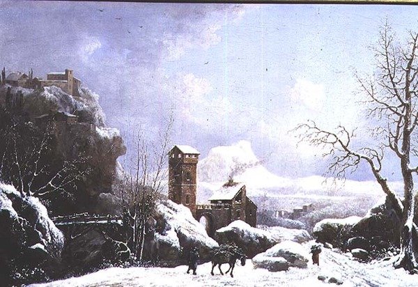 Paisagem de inverno de Jules Cesar Denis van Loo