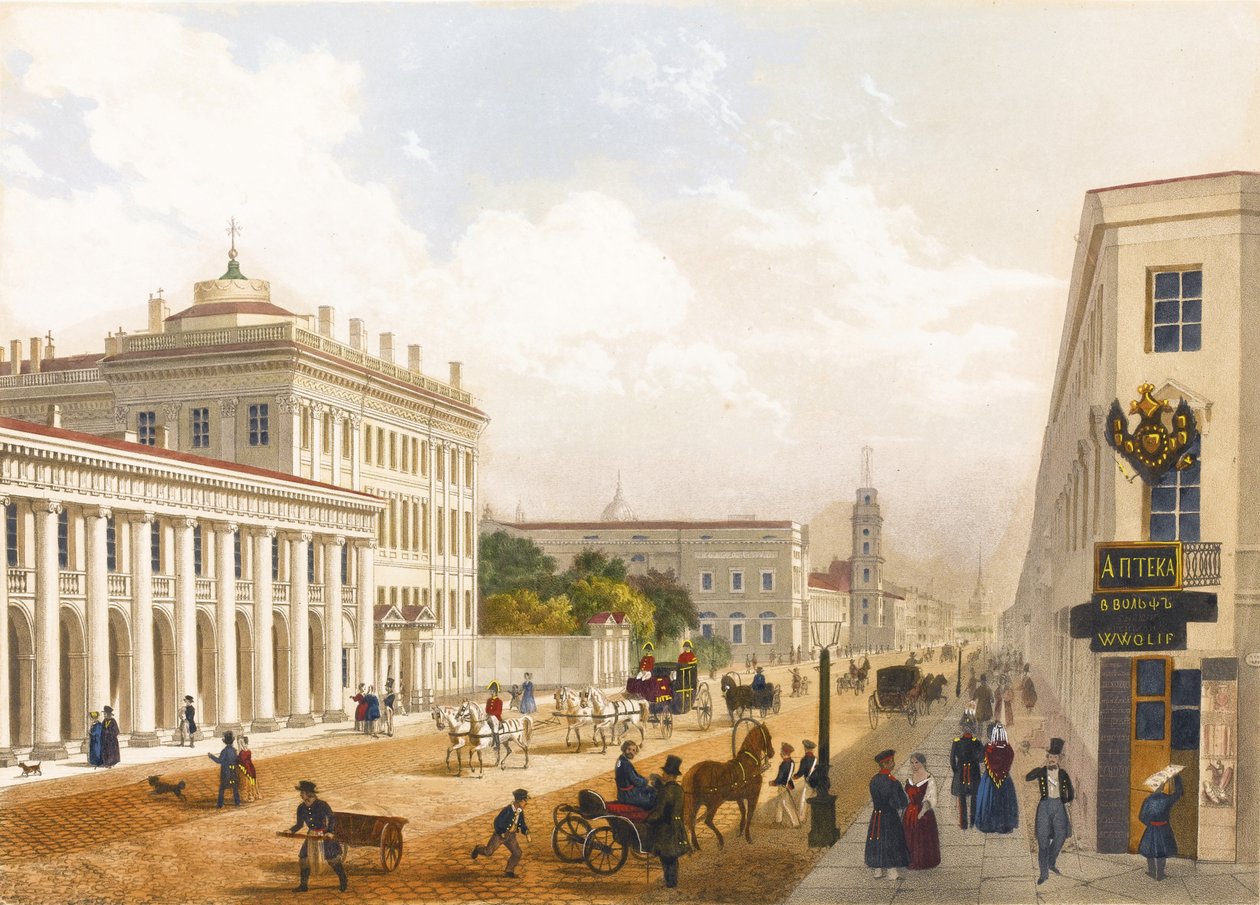 Vista da Nevsky Prospekt em São Petersburgo de Jules Charlemagne