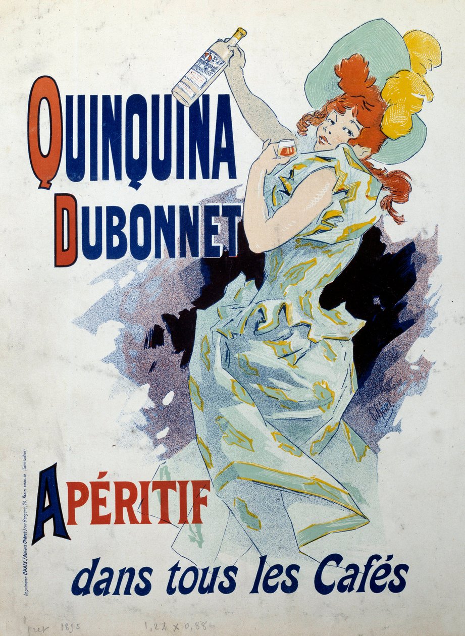 Cartaz publicitário de Jules Cheret (1836-1932) para o aperitivo Quinquina Dubonnet. 1895 Paris, Artes Decorativas de Jules Cheret