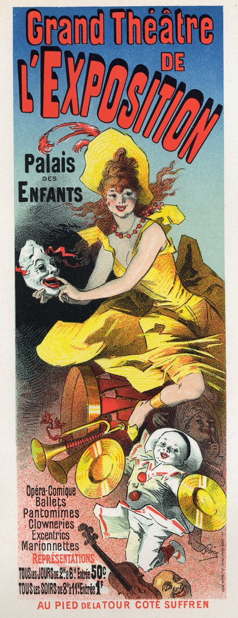 Arte. Entretenimento. Grande teatro da exposição (Exposição Universal de Paris de Jules Cheret