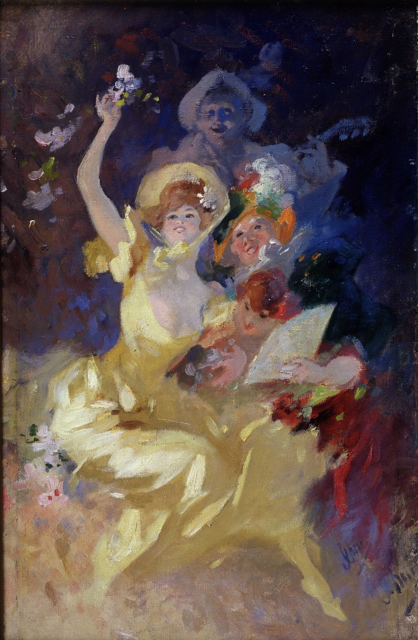 Na bola (óleo sobre tela) de Jules Cheret