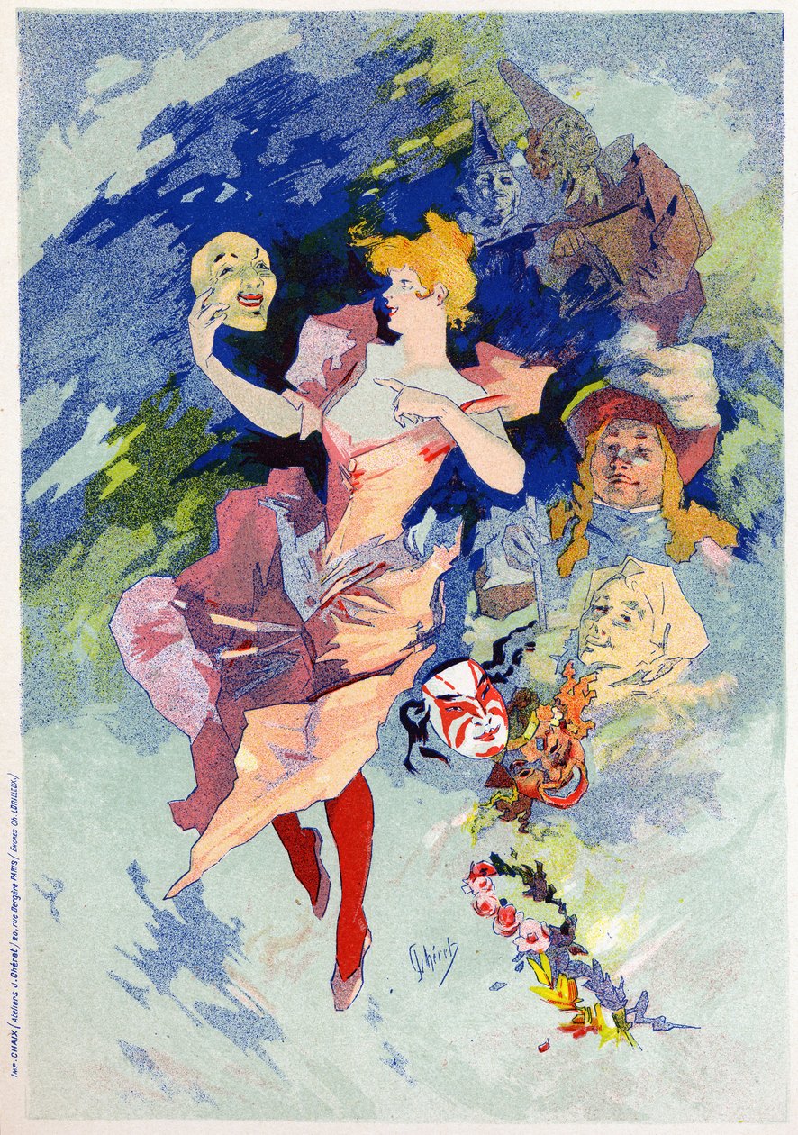 Alegoria da comédia, finais do século XIX (ilustração) de Jules Cheret