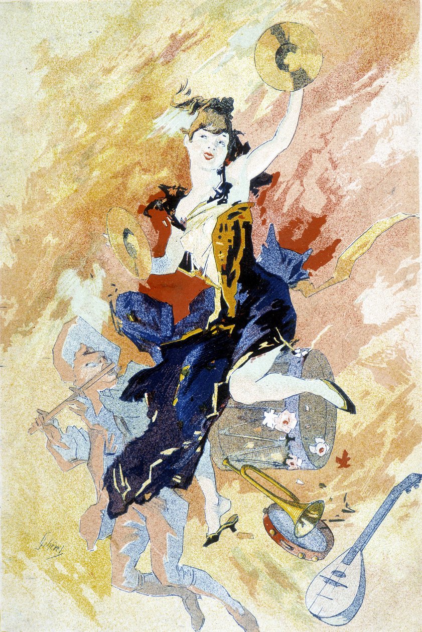 Desenho de Cherret para o Carnaval (final do século XIX). de Jules Cheret