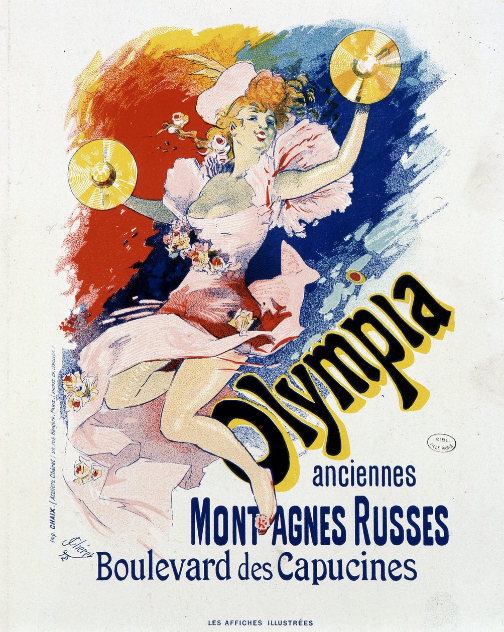 Olympia: antiga montanha-russa, banda desenhada dos Capuchinhos - cartaz de Jules Cheret de Jules Cheret