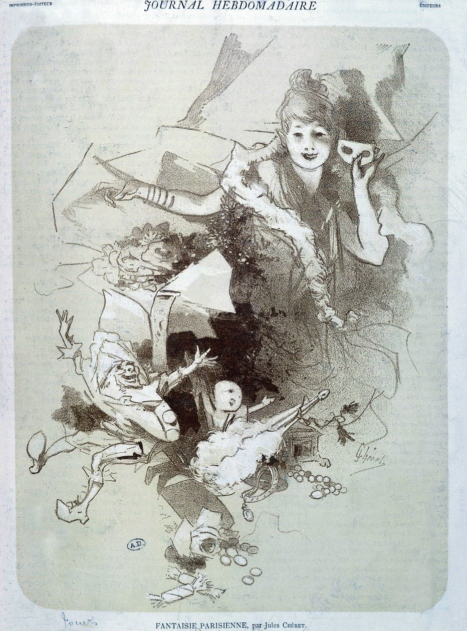 Fantasia parisiense: Bonecos - Cartaz de Cherret de Jules Cheret