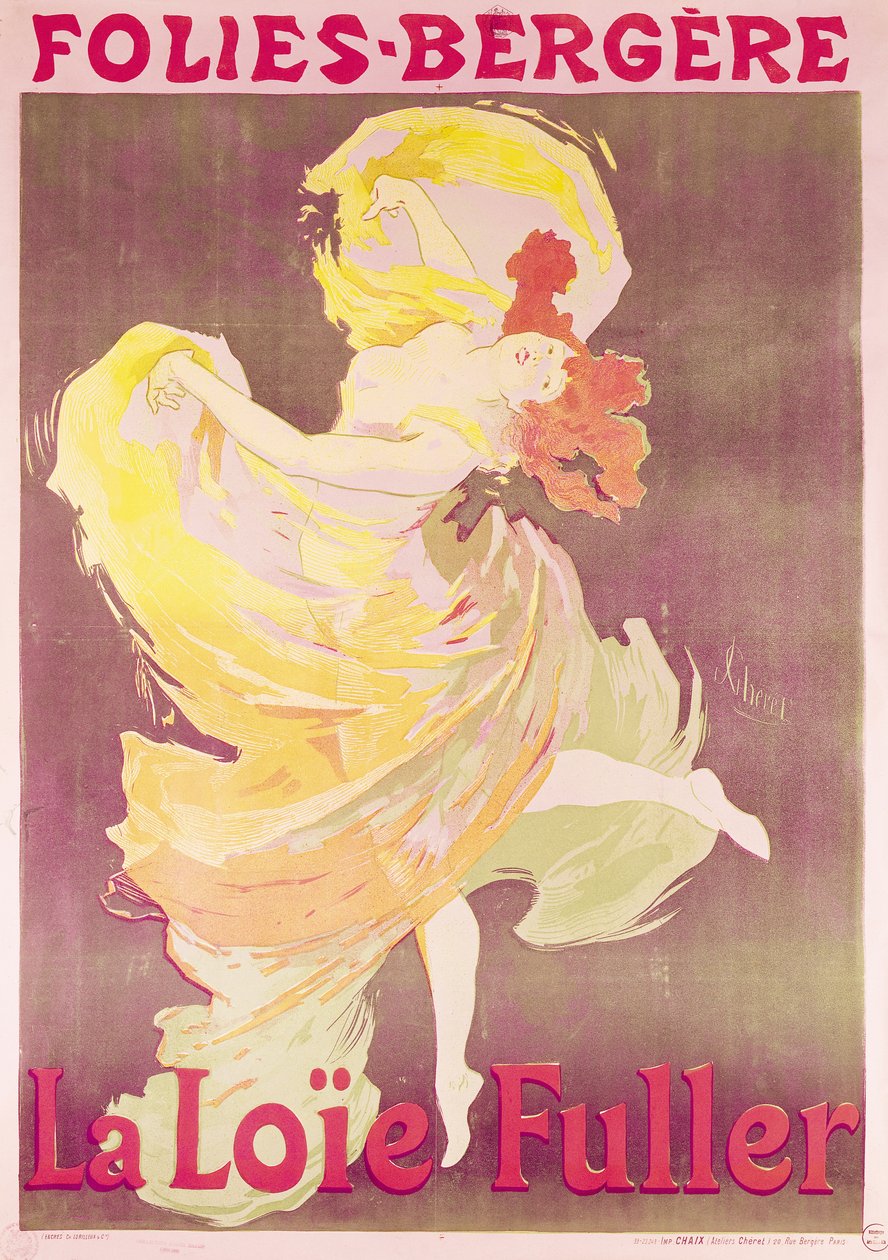 Cartaz publicitário Loie Fuller (1862-1928) no Folies Bergere de Jules Cheret