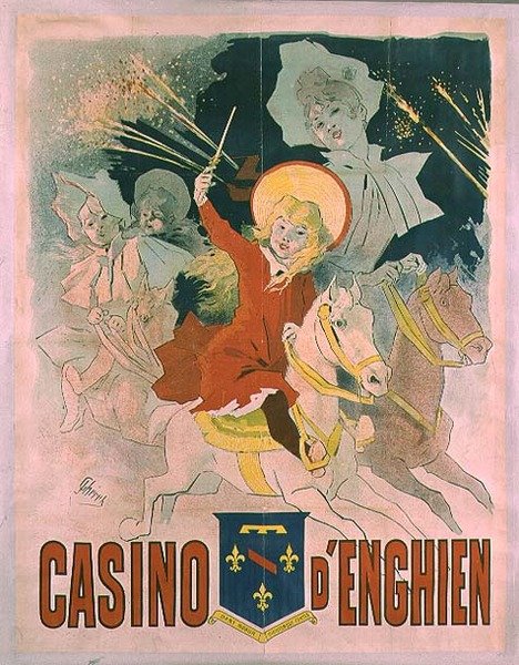 Cartaz publicitário do Casino dEnghien, 1898 de Jules Cheret