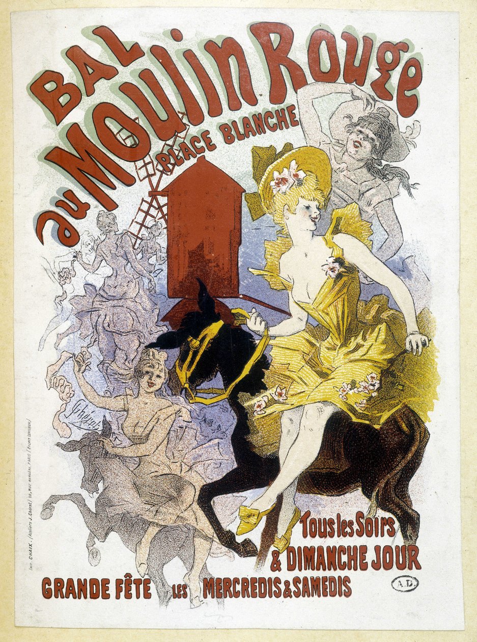 Cartaz para o Baile Moulin Rouge, de Jules Chéret, final do século XIX de Jules Cheret