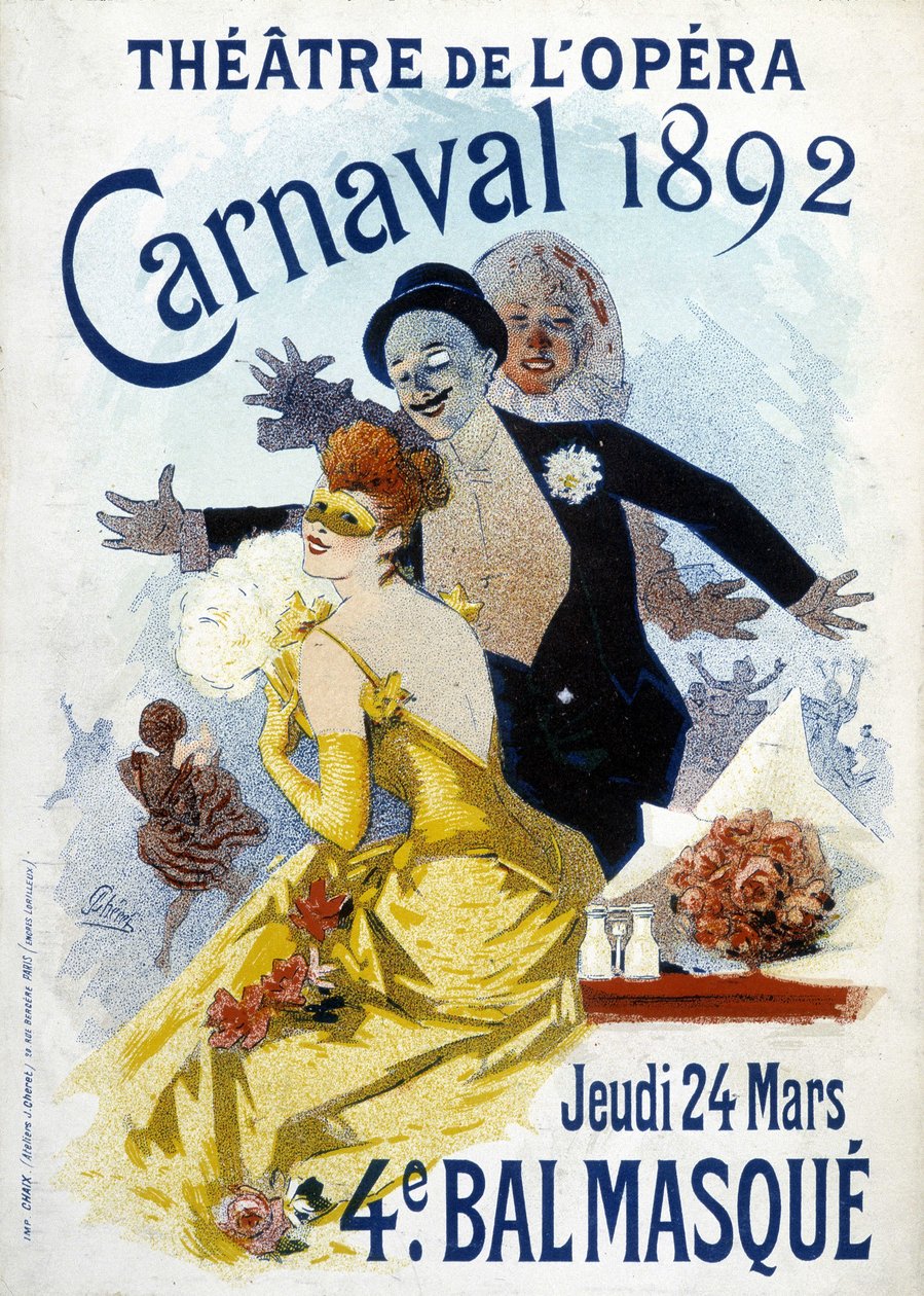 Cartaz de Cherret para o carnaval de 1892 no teatro de ópera. de Jules Cheret