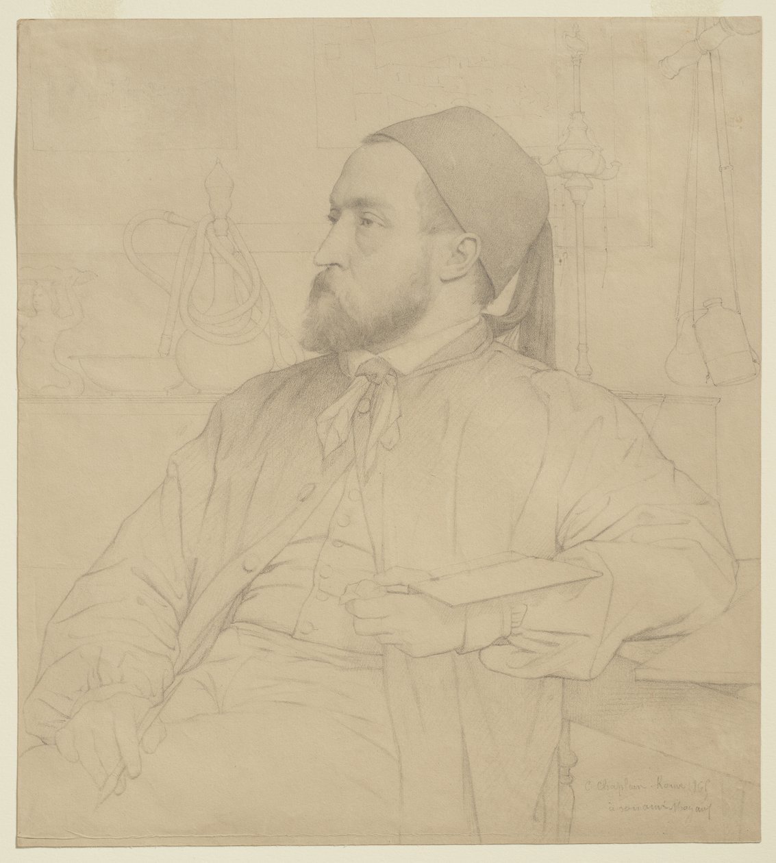 Retrato de Constant Moyaux, arquiteto, 1865 de Jules Clement Chaplain