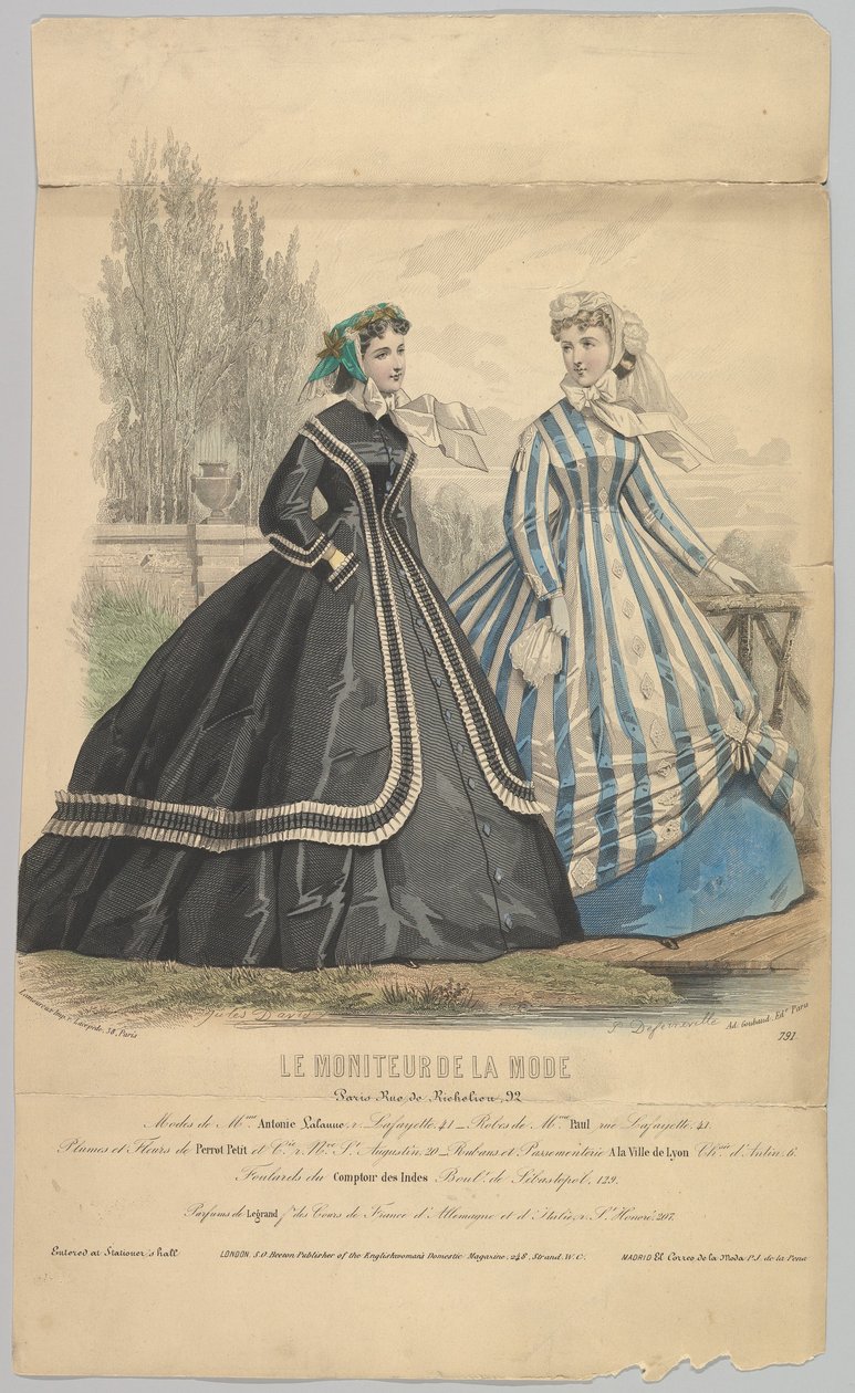 Modes de Mme. Antonie Lalanne, n. 791, de Le Moniteur de la Mode, 1848. de Jules David