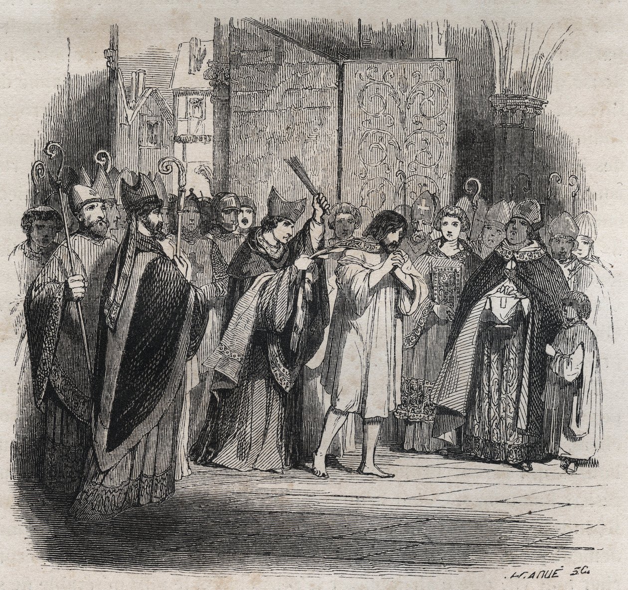 Penitência de Raymond VI, conde de Toulouse - Em 22/06/1209 Raymond VI Conde de Toulouse, excomungado pelo Papa Inocêncio III (Milon legat du pope) por não perseguir os cátaros, acusado de ser o instigador do assassinato de Pierre de Castelnau, fez um de Jules David