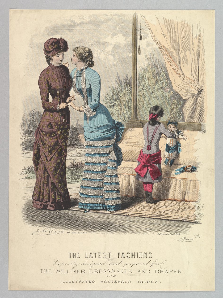 As últimas modas expressamente projetadas e preparadas para a Milliner, Dressmaker e Dr ..., 1880-82. de Jules David