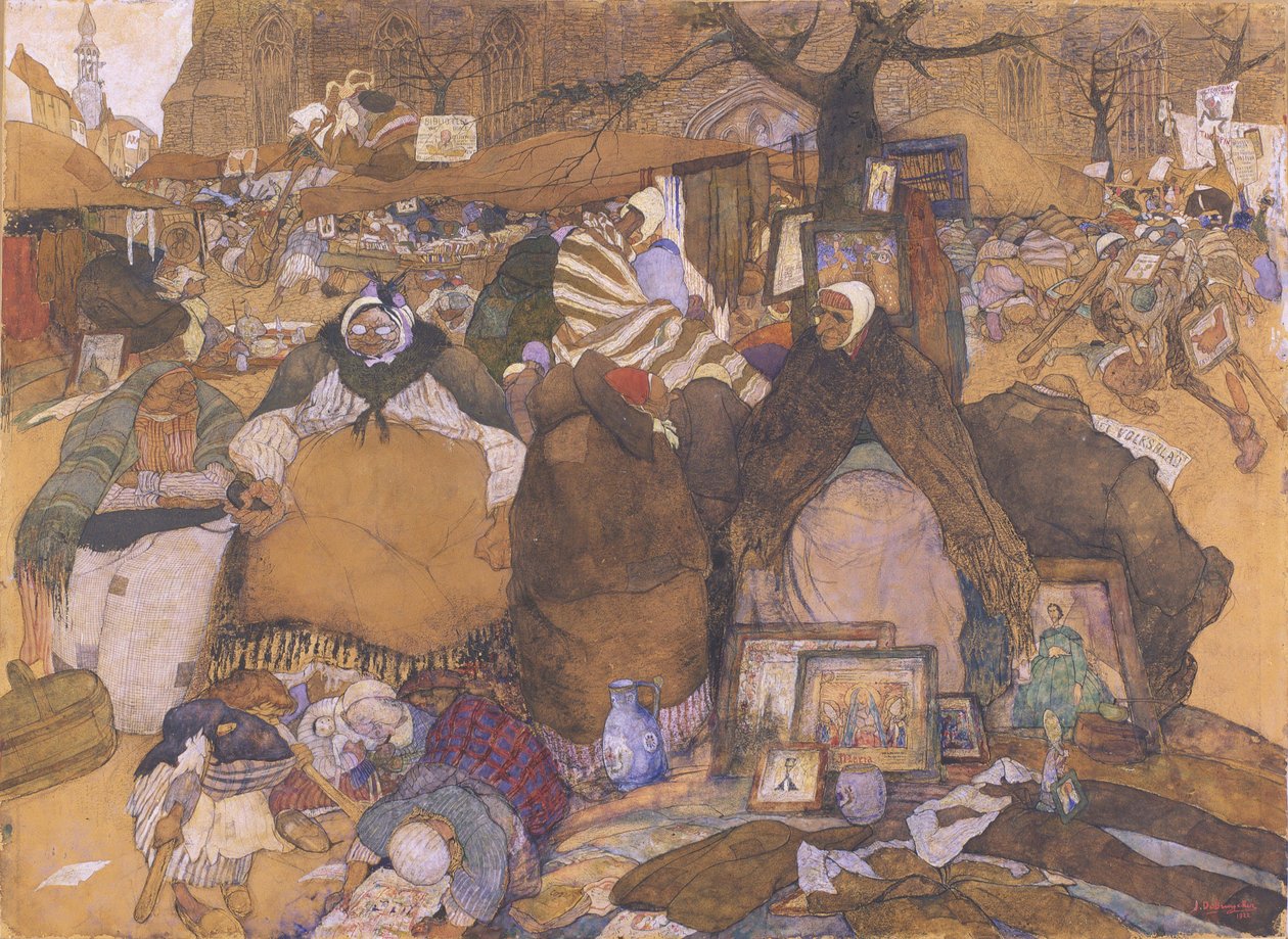 O mercado antigo de Gand de Jules de Bruycker
