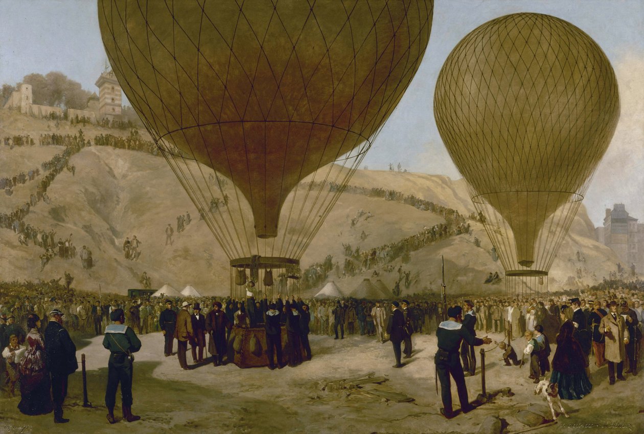 Partida de Léon Gambetta para Tours no balão "Armand-Barbès", 7 de outubro de Jules Didier