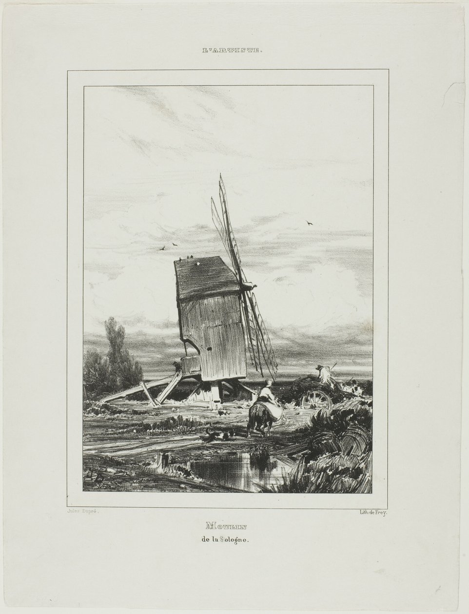 Moinho de vento de Sologne de Jules Dupré
