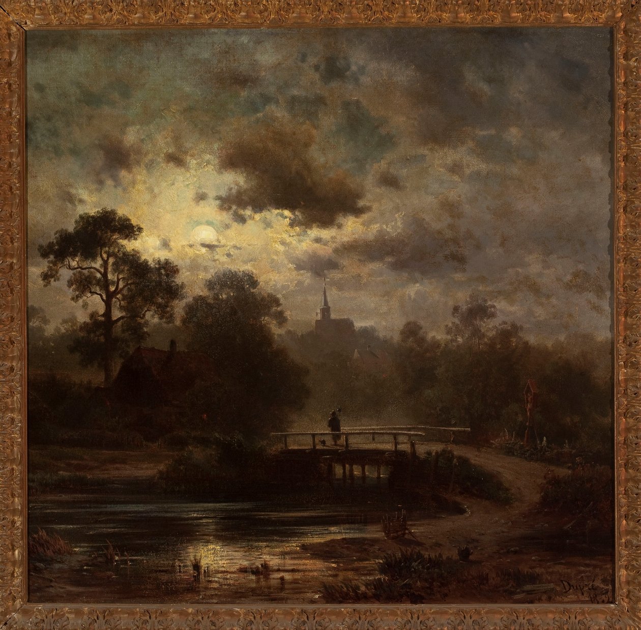 Paisagem à luz do luar de Jules Dupré