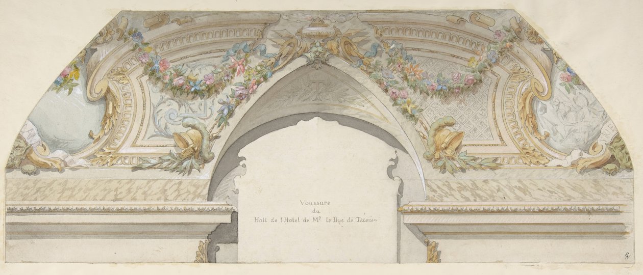 Design para o Hôtel de Trevise, Paris, segunda metade do século XIX. Criadores: Jules-Edmond-Charles Lachaise, Eugène-Pierre Gourdet. de Jules Edmond Charles Lachaise and Eugène Pierre Gourdet