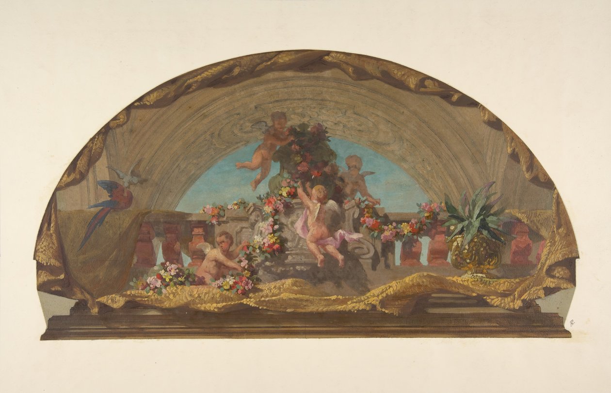 Design para a Decoração de uma Lunette na Escadaria, Hôtel de Pless, Berlim, segundo semestre 19 ce Creators: Jules-Edmond-Charles Lachaise, Eugène-Pierre Gourdet. de Jules Edmond Charles Lachaise and Eugène Pierre Gourdet