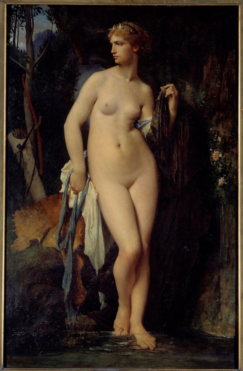 Diane Painting de Jules Elie Delaunay (1828-1891) 1872 Sun. 1,47x0,94 m Paris, musee d