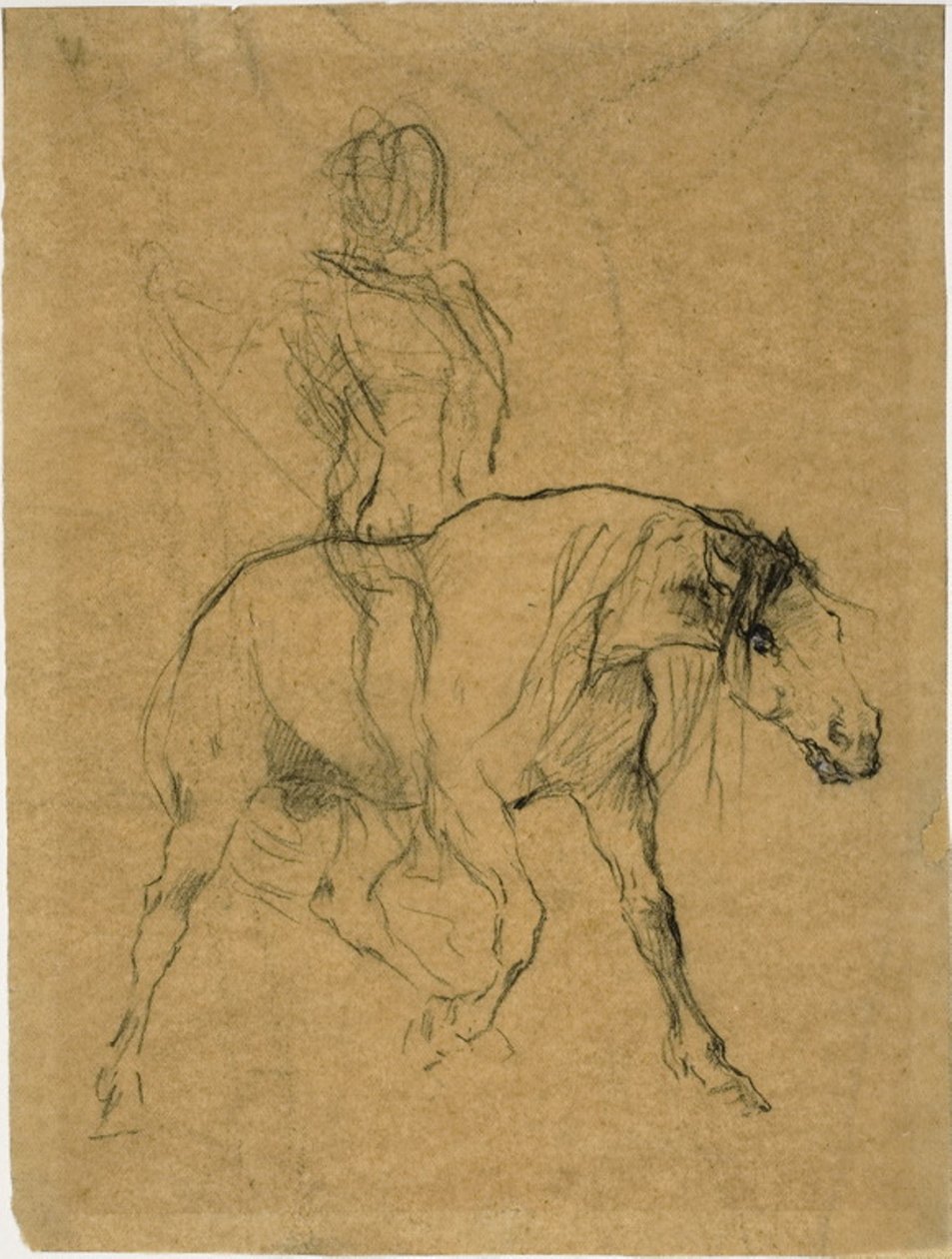 Estudo de um cavalo e cavaleiro de Jules Elie Delaunay