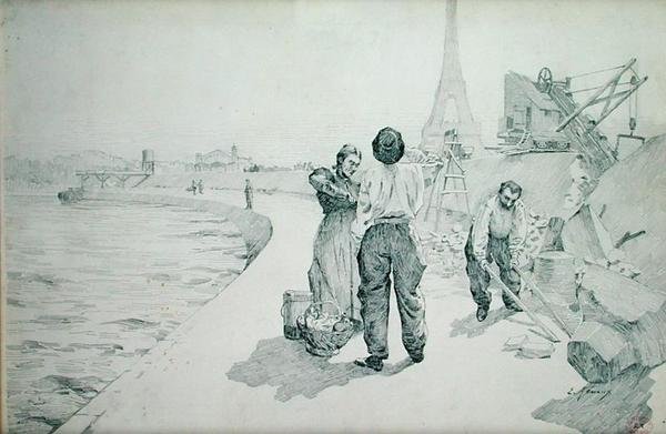 Vista, de, a, bancos, de, a, sena, paris de Jules Ernest Renoux