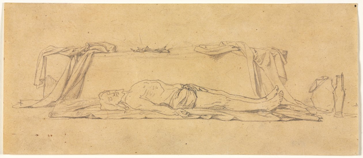 Esboço de Cristo morto, deitado pelo sepulcro, no século XIX. de Jules Eugene Lenepveu