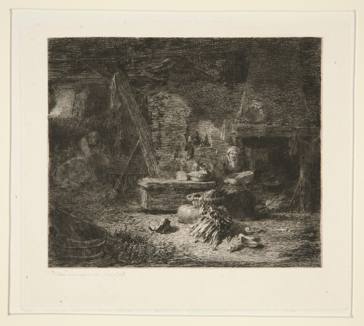 Interior de uma cozinha holandesa de Jules Ferdinand Jacquemart