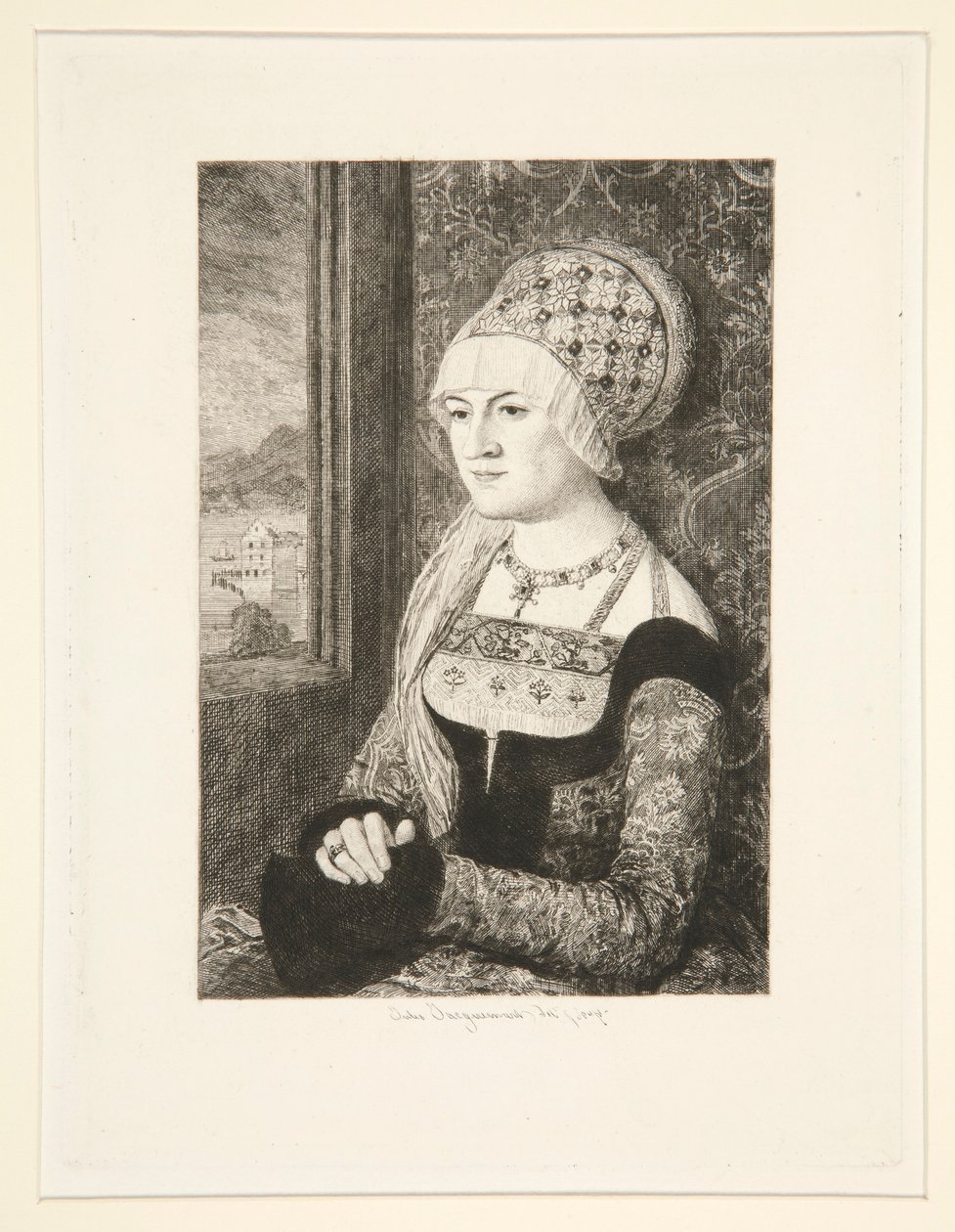 Retrato de uma mulher de Jules Ferdinand Jacquemart