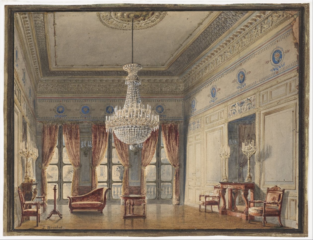 O salão na ala Montpensier, Palais Royal de Jules Frédéric Bouchet