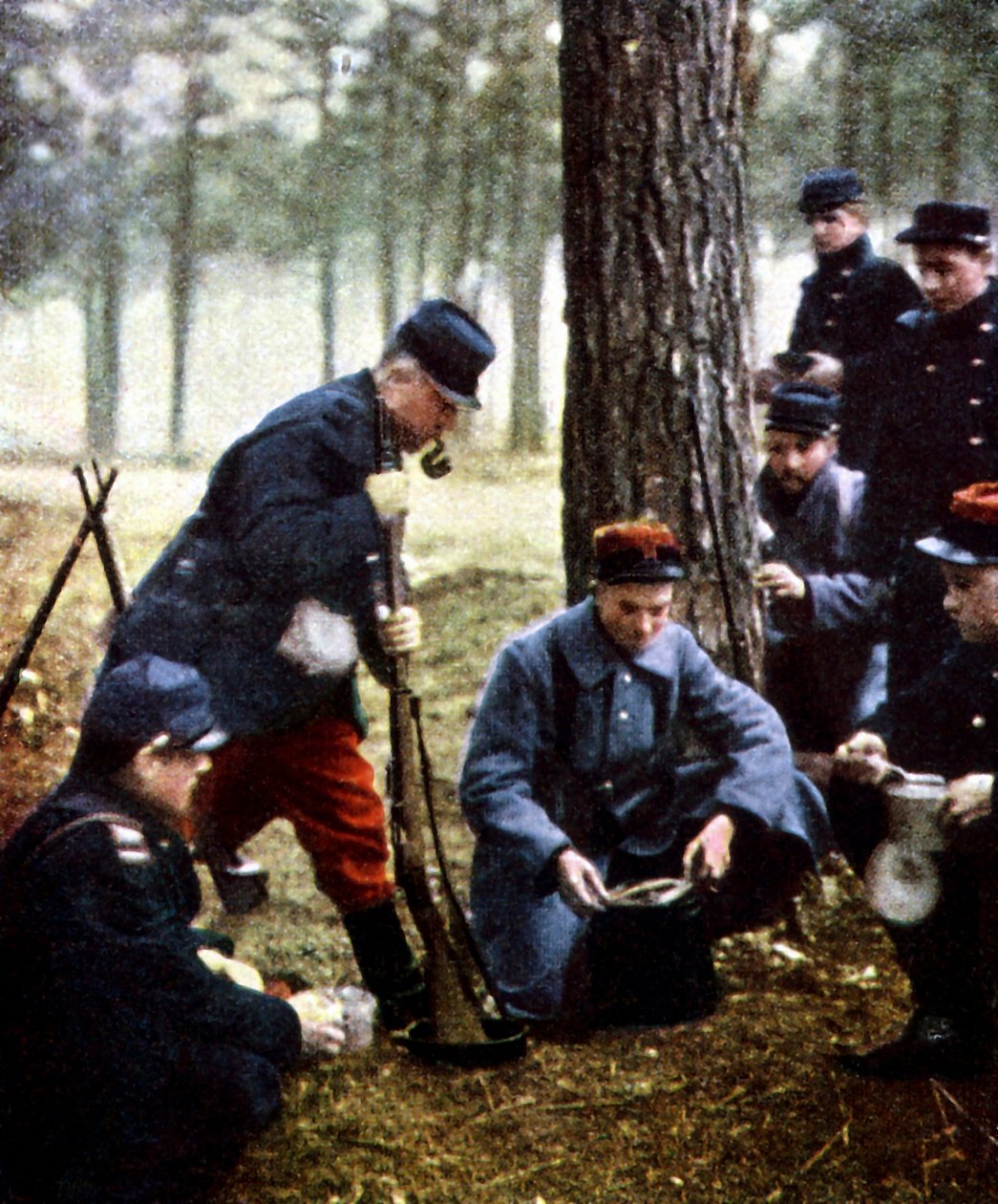 Soldados franceses, Marne, setembro de 1914 (autocrômico) de Jules Gervais Courtellemont
