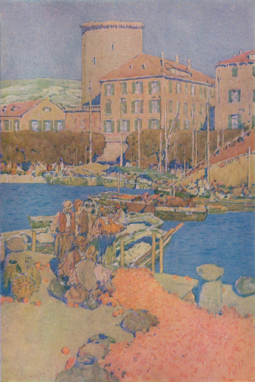 O mercado em Spalato, 1913 de Jules Guerin