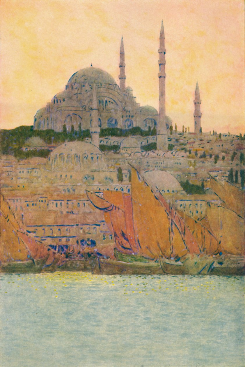 A Mesquita de Suleiman em Constantinopla, 1913 de Jules Guerin