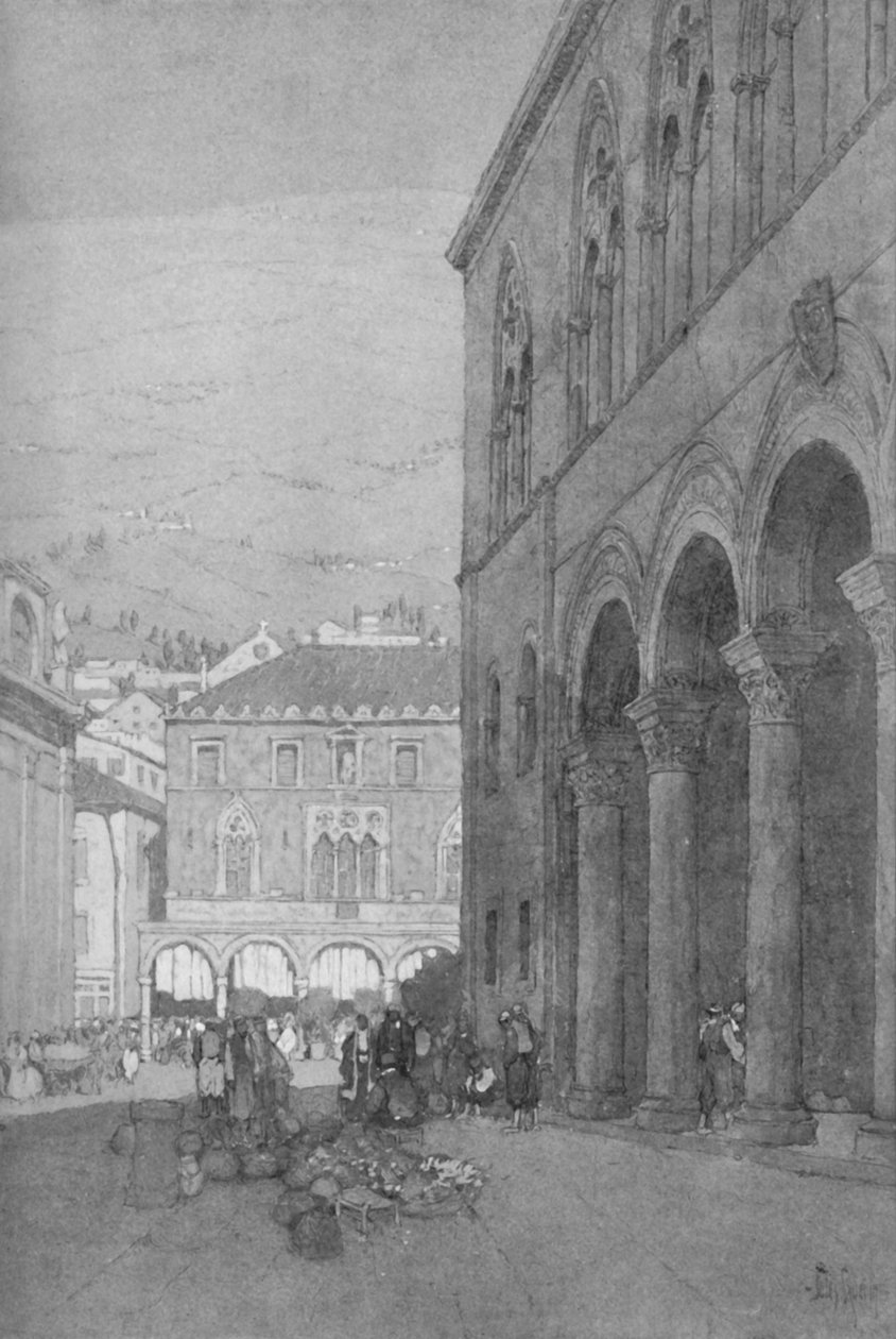 O Palácio dos Reitores e a Praça Pública de Ragusa, 1913 de Jules Guerin