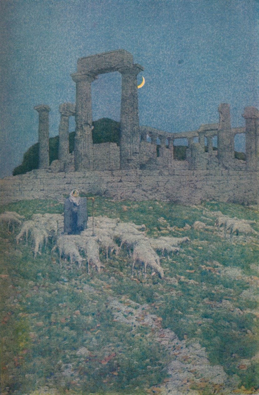 O templo de Poseidon e Athene ou Aegina, 1913 de Jules Guerin