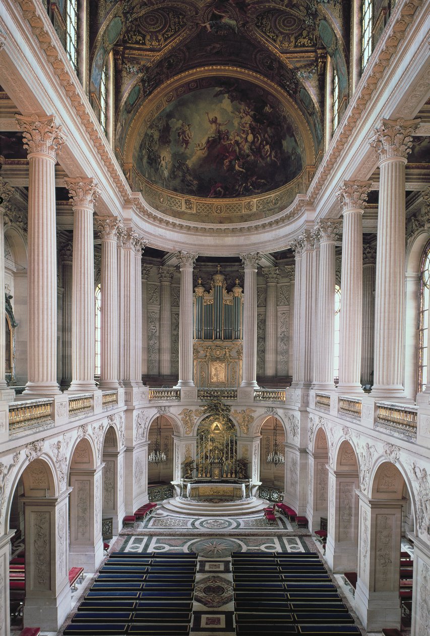 Vista interior da capela, 1699-1710 foto de Jules Hardouin Mansart