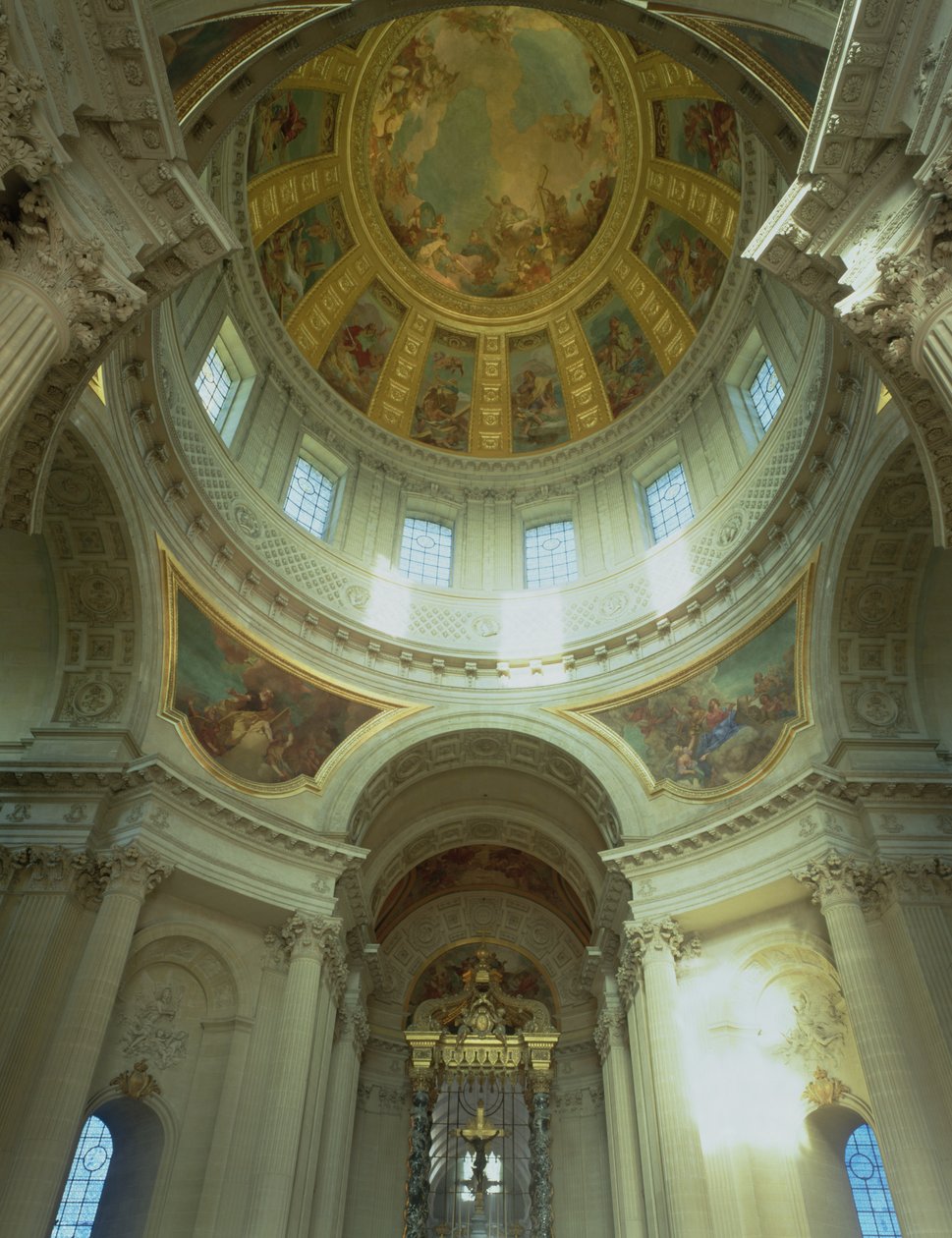 Vista interior da cúpula, 1677-1706 de Jules Hardouin Mansart