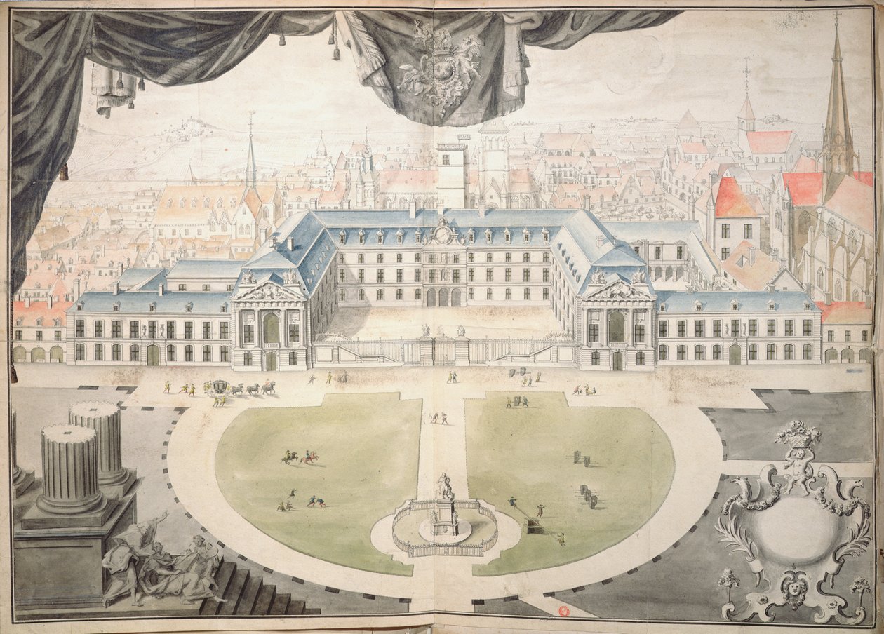 Projecto de restauro do Palácio dos Duques da Borgonha em Dijon, 1698 de Jules Hardouin Mansart